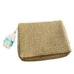 PHILOSOPHY Summer Boho Paper Straw Tassel Clutch Clutch